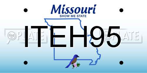 ITEH95 Missouri License Plate