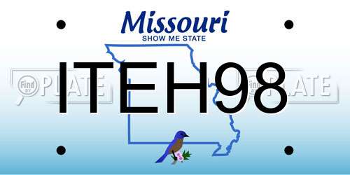 ITEH98 Missouri License Plate