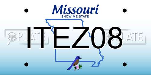 ITEZ08 Missouri License Plate