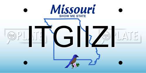 ITGIIZI Missouri License Plate