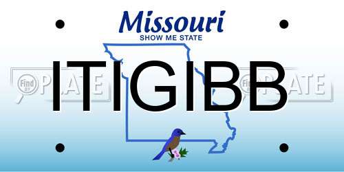 ITIGIBB Missouri License Plate