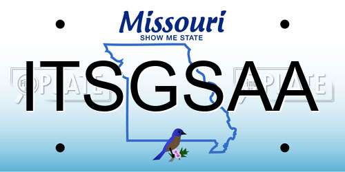 ITSGSAA Missouri License Plate