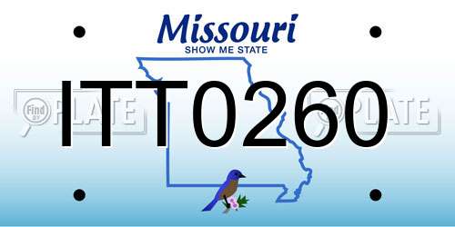 ITT0260 Missouri License Plate