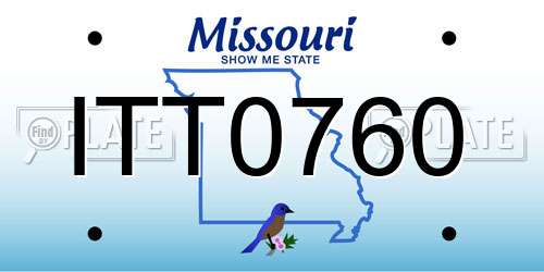 ITT0760 Missouri License Plate