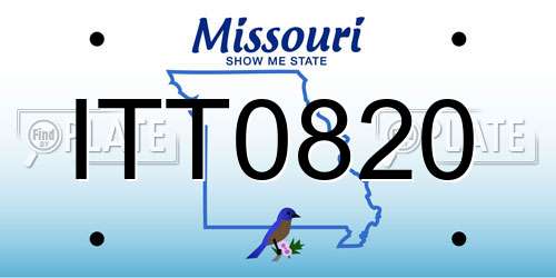 ITT0820 Missouri License Plate
