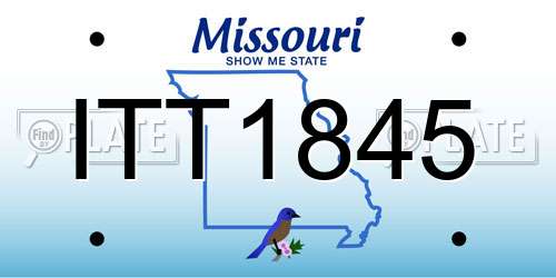 ITT1845 Missouri License Plate