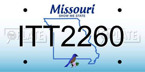 ITT2260 Missouri License Plate