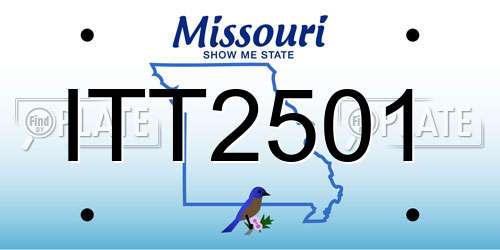 ITT2501 Missouri License Plate