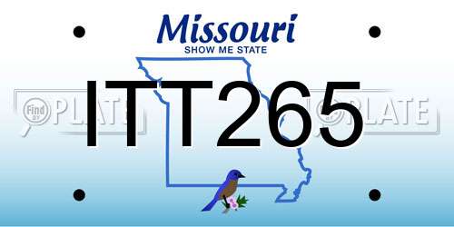 ITT265 Missouri License Plate