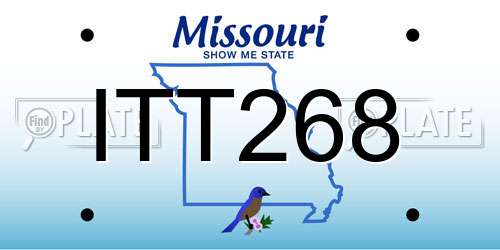 ITT268 Missouri License Plate