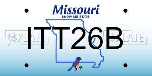 ITT26B Missouri License Plate