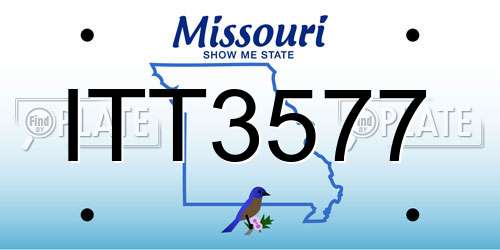 ITT3577 Missouri License Plate