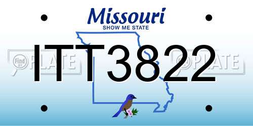 ITT3822 Missouri License Plate