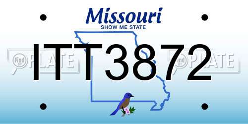 ITT3872 Missouri License Plate