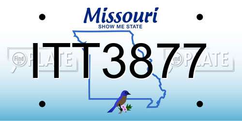 ITT3877 Missouri License Plate
