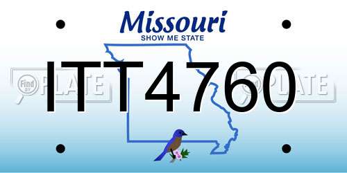 ITT4760 Missouri License Plate