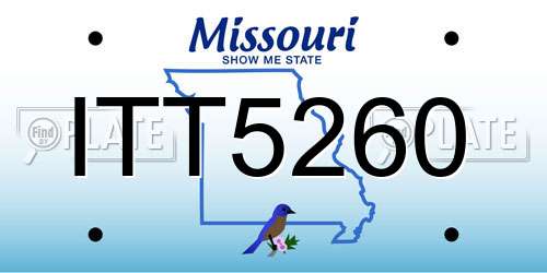 ITT5260 Missouri License Plate