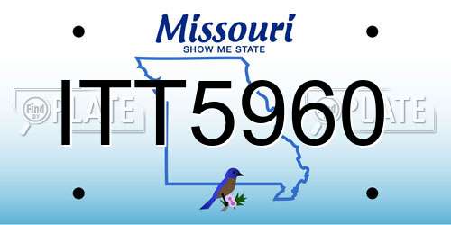 ITT5960 Missouri License Plate