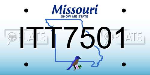 ITT7501 Missouri License Plate