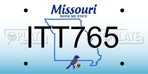 ITT765 Missouri License Plate
