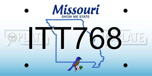ITT768 Missouri License Plate