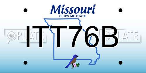 ITT76B Missouri License Plate