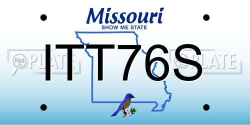 ITT76S Missouri License Plate