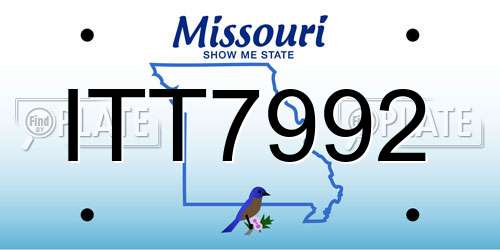 ITT7992 Missouri License Plate