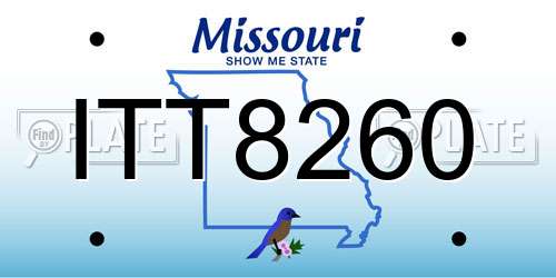 ITT8260 Missouri License Plate