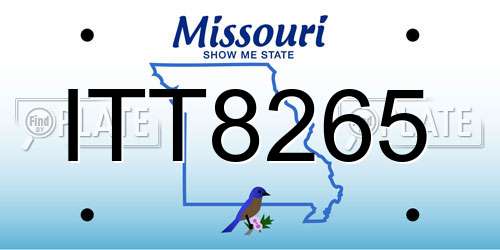 ITT8265 Missouri License Plate