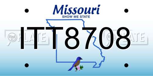 ITT8708 Missouri License Plate