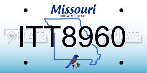 ITT8960 Missouri License Plate