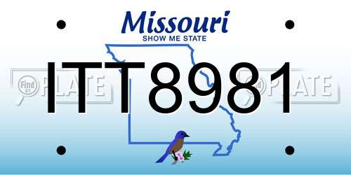 ITT8981 Missouri License Plate