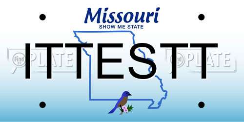ITTESTT Missouri License Plate