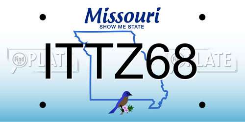ITTZ68 Missouri License Plate