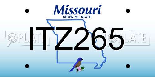 ITZ265 Missouri License Plate