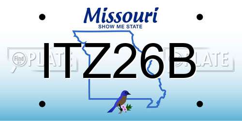 ITZ26B Missouri License Plate