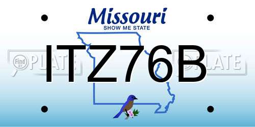 ITZ76B Missouri License Plate