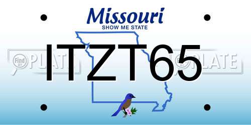 ITZT65 Missouri License Plate