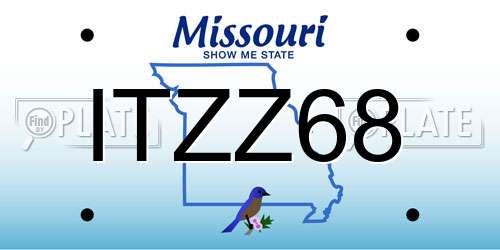 ITZZ68 Missouri License Plate