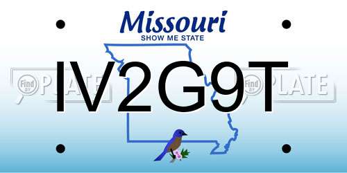 IV2G9T Missouri License Plate