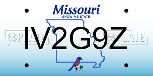 IV2G9Z Missouri License Plate
