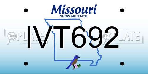 IVT692 Missouri License Plate