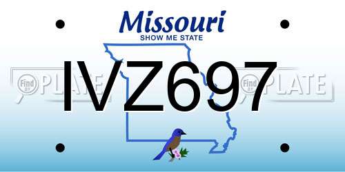 IVZ697 Missouri License Plate