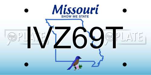 IVZ69T Missouri License Plate