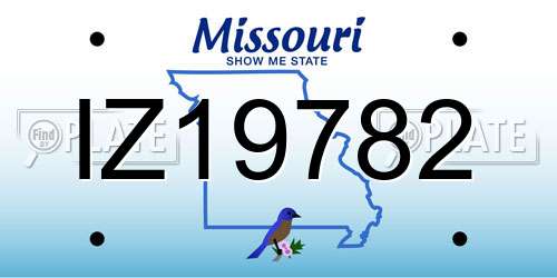 IZ19782 Missouri License Plate