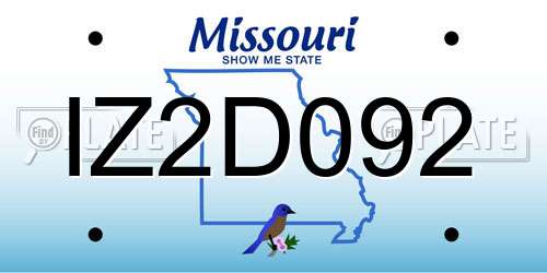 IZ2D092 Missouri License Plate
