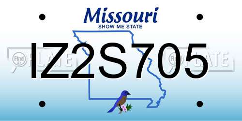 IZ2S705 Missouri License Plate
