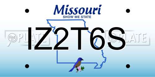 IZ2T6S Missouri License Plate