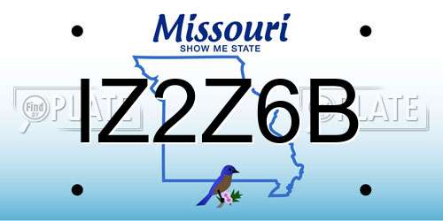 IZ2Z6B Missouri License Plate